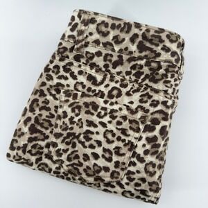 Boston Proper Women's Size 8 Leopard Print Denim Mini Skirt